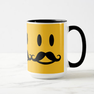 Happy Mustache Smiley tasses personnalisées