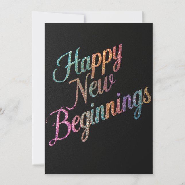 Happy new beginnings 2026 card (Devant)