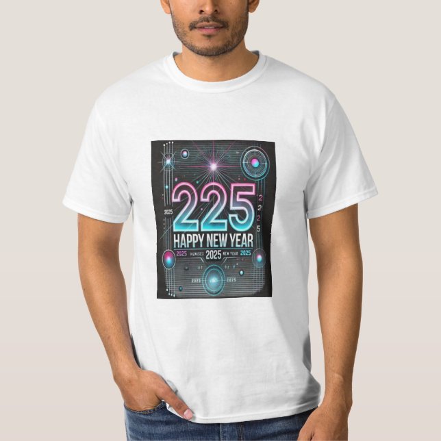 Happy New Year 2025 t-shirt Design moderne (Devant)