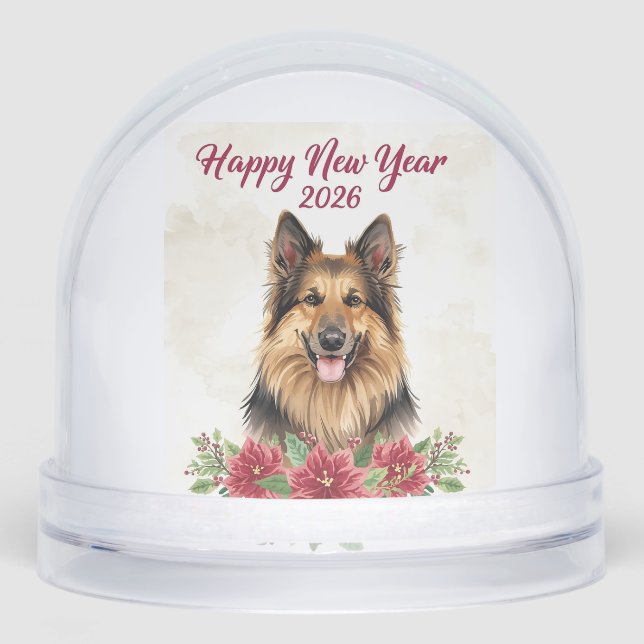 Happy New Year 2026 Dog Snow globe Gift (Avant)