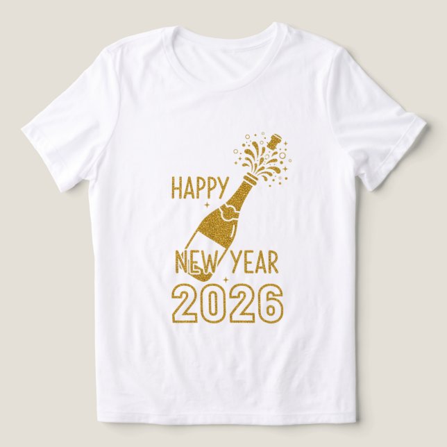 Happy New Year 2026 Glitter Sweatshirts for Women (Design Recto)