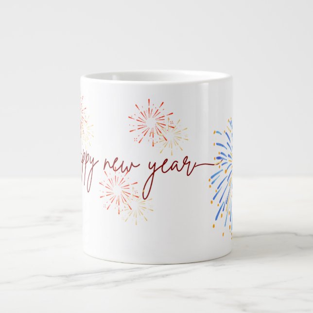 Happy New Year 2026 Mug – Fireworks & Celebration (Devant)
