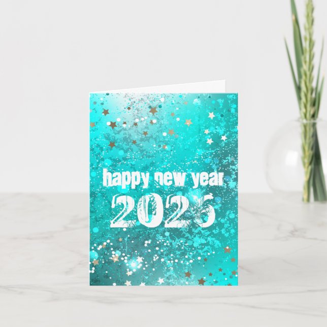 Happy New year 2026 turquoise invitation (Devant)