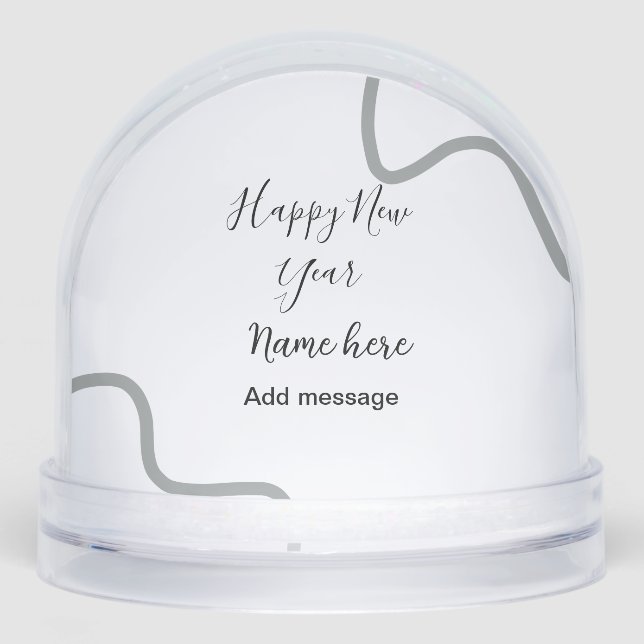 Happy new year name message gray simple holiday  (Avant)