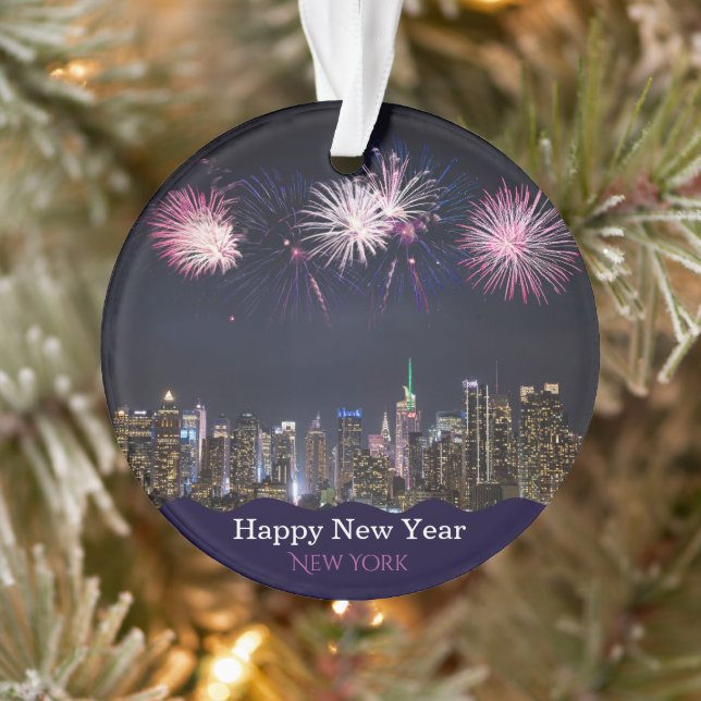 Happy New Year New York Customizable Ornament  (Arbre)