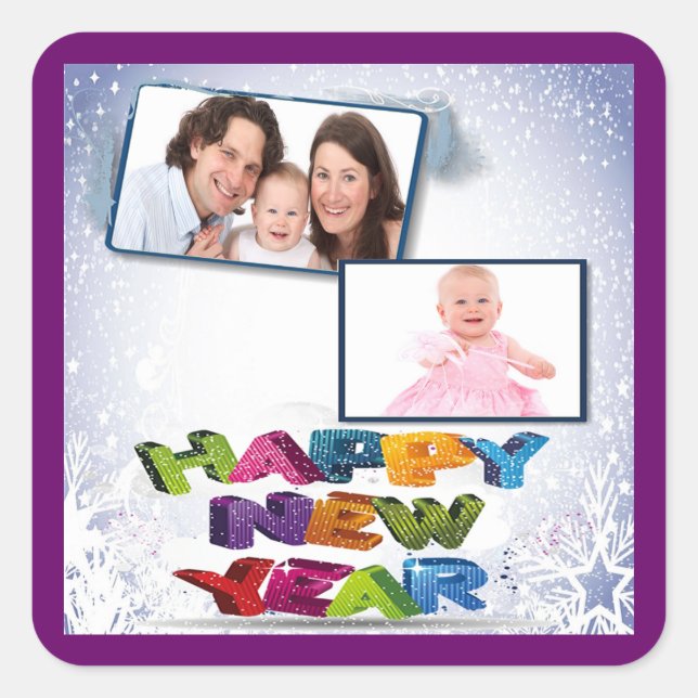 Happy New Year's Add Your Photo Sticker (Devant)