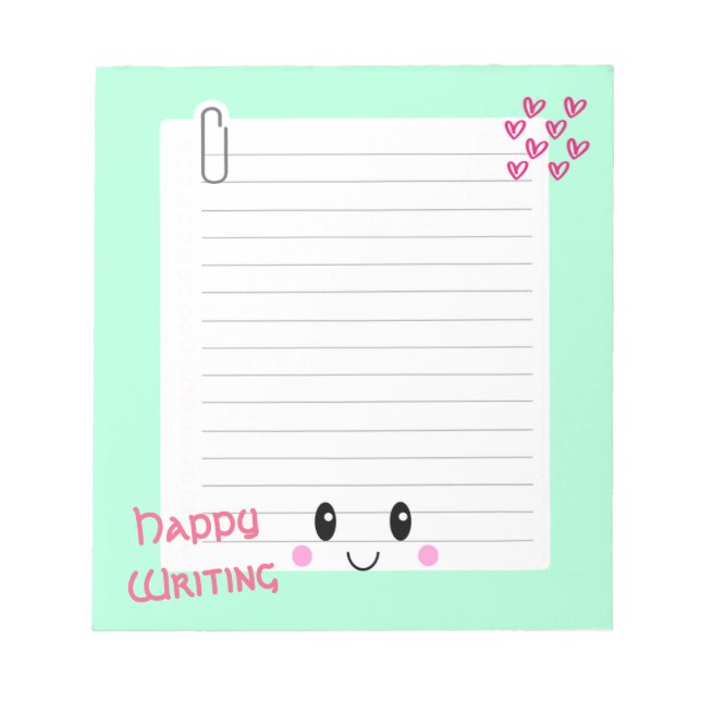 Happy Notes Green : Bloc-notes Kawaii (Devant)