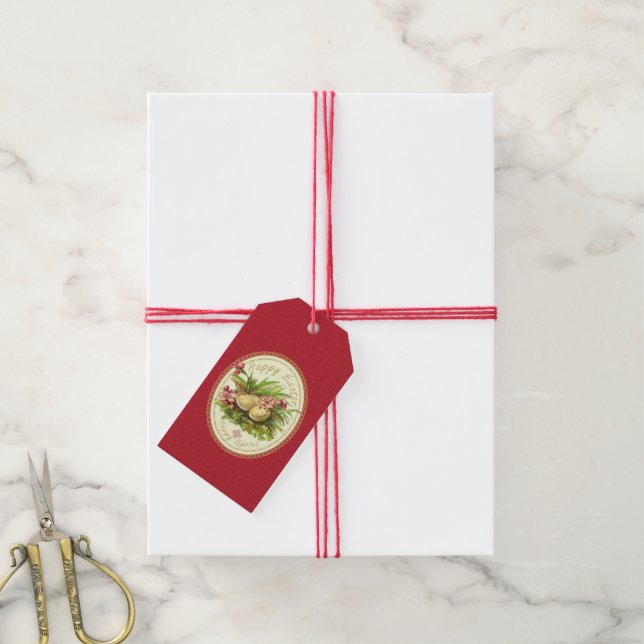 Happy Pâques - étiquette cadeau (Avec de la ficelle)