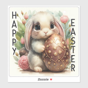 Happy Pâques mignonette Bunny sticker