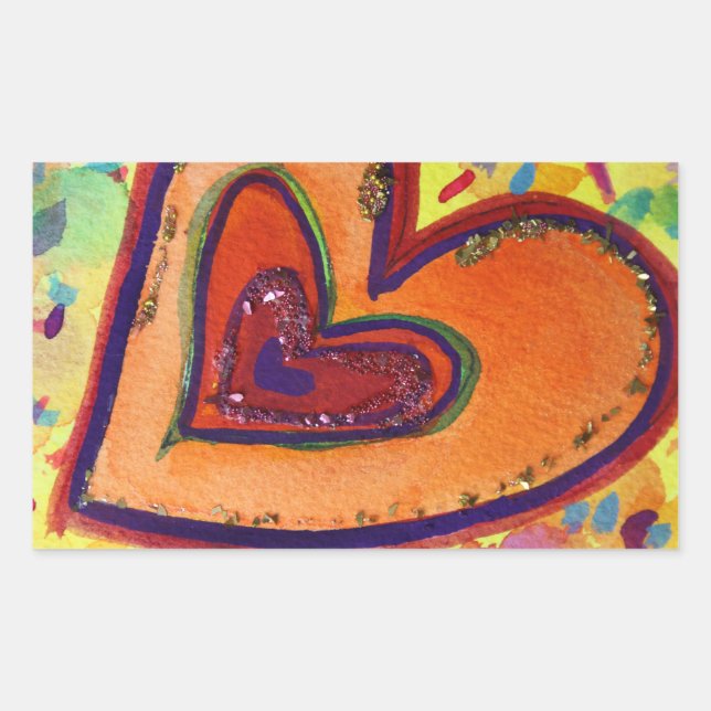 Happy Parties scintillant Hearts Love Étiquette Ar (Devant)
