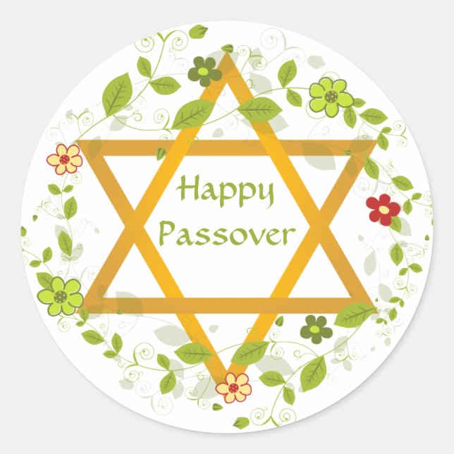 Happy Passover Magen David Sticker (Devant)