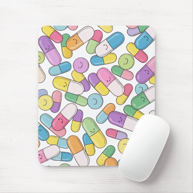 Happy Pills - Tapis de souris (Avec souris)