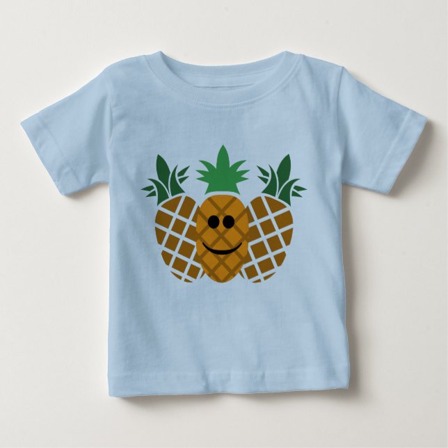Happy Pineapple Design - Baby Fine Jersey T-shirt (Devant)