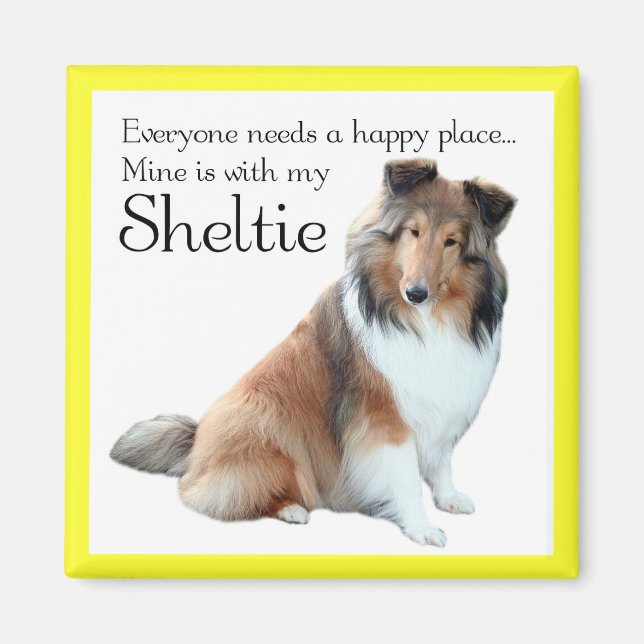 Happy Place Sheltie Magnet (Devant)
