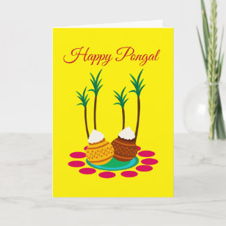 Happy Pongal, avec un Pot De Riz Et Carte Plante