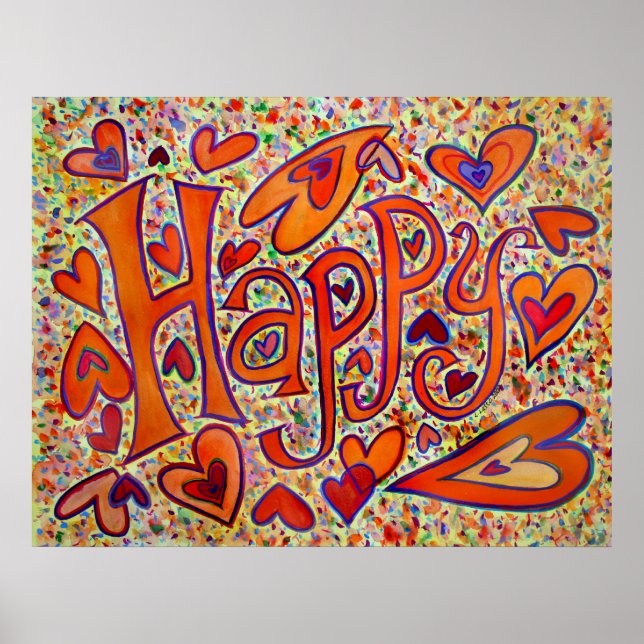 Happy Poster Print (Devant)