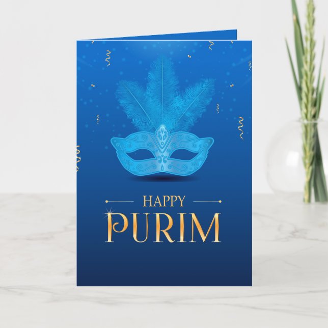 Happy Purim - Chag Purim Carte de vacances juive (Devant)