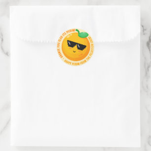 Happy Purim Orange vous Glad Round Sticker