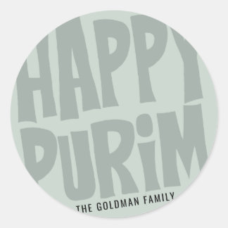 Happy Purim Sticker rond