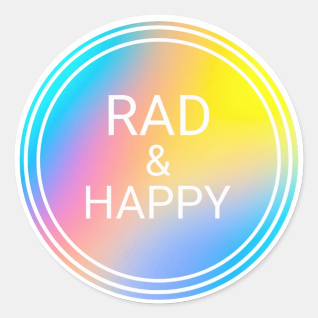 Happy & Rad autocollant (Devant)