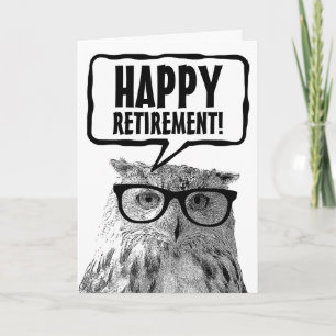 Happy Retirement drôle chouette carte de voeux per