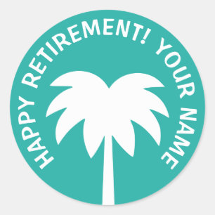 Happy Retirement palmier stickers Personnaliser
