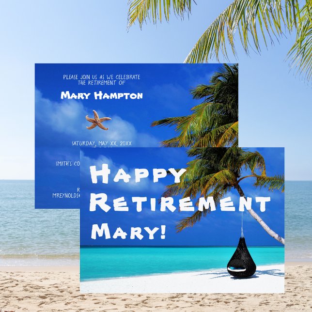 Happy Retirement Party, Sunny Beach Invitation (Créateur téléchargé)