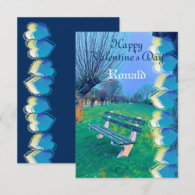 Happy Romantique Valentine Sweeping Heart Aquarell (Devant / Derrière)