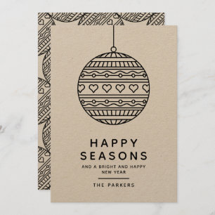 Happy Seasons Carte de voeux avec balle de Noël br