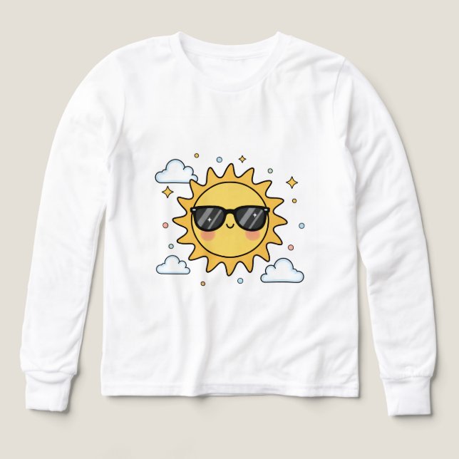 Happy Smiling Sun Cartoon - Minimalist Kawaii Suns (Motif recto)