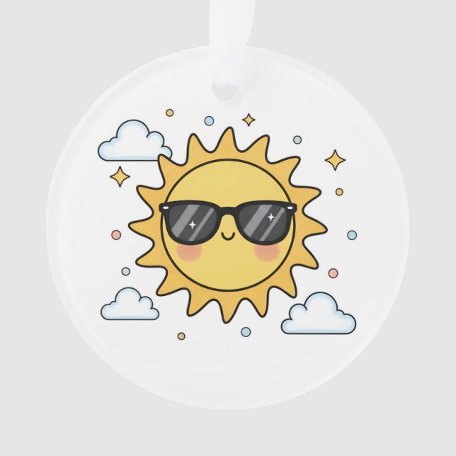 Happy Smiling Sun Cartoon - Minimalist Kawaii Suns (devant)