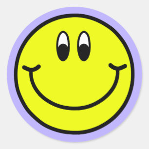 Happy Smily Face Emoji Round Sticker