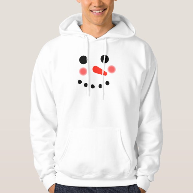 Happy Snowman Face Sweat - shirt à capuche (Devant)
