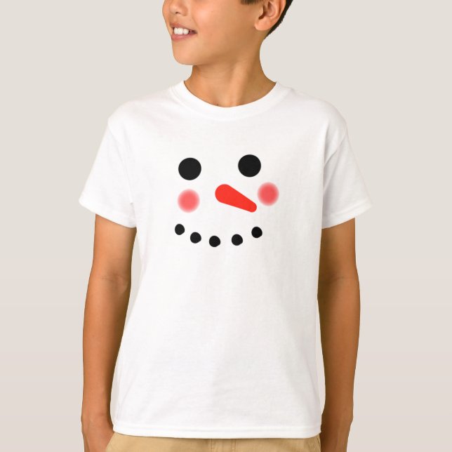 Happy Snowman Face T-shirt (Devant)