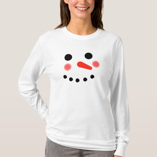 Happy Snowman Face T-shirt (Devant)