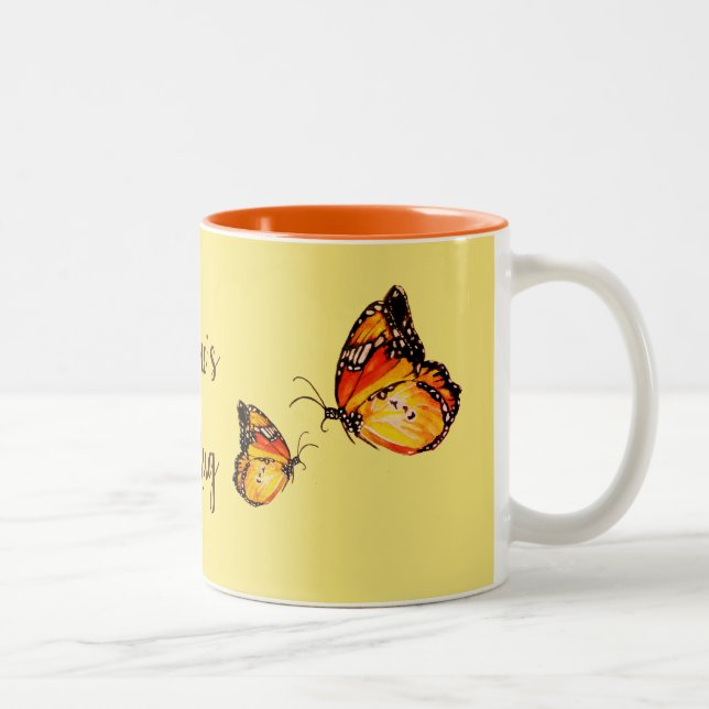 Happy Spring Butterflies Coffee Mug (Droit)