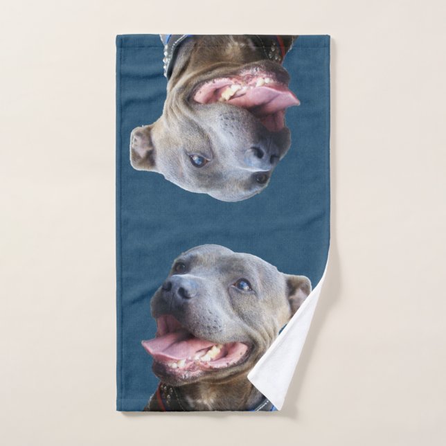 Happy Staffordshire Bull Terrier, Serviette à main (Serviette à main)