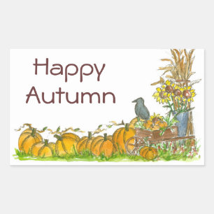 Happy Stickers Automne Citrouille Patch Crow