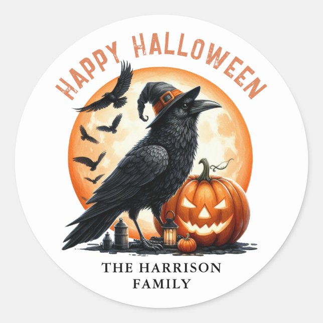 Happy Stickers ronds Citrouilles Halloween (Devant)