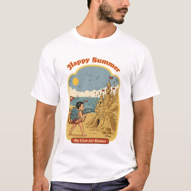 Happy Summer: My First Air BlowMen's Basic T-Shirt (Devant)