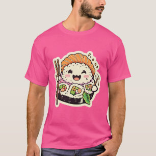 Happy Sushi Roll - Joli T-Shirt Foodie Mignonne &