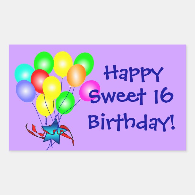 Happy Sweet 16 Stickers Anniversaire (Devant)