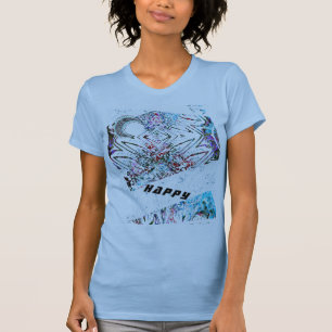 HAPPY t-shirt d'art une lune et motif moderne