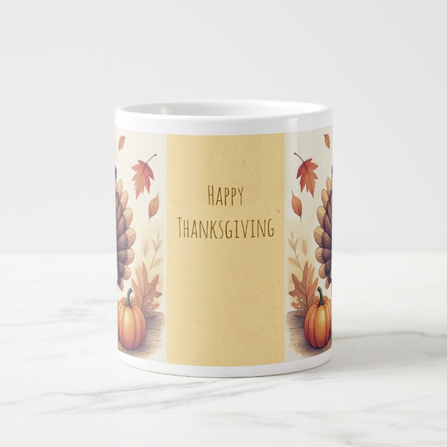 Happy Thanksgiving, Funny Turkey Specialty Mug (Devant)
