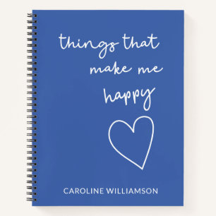 Happy Things Personnalisé Blue Gratitude Journal