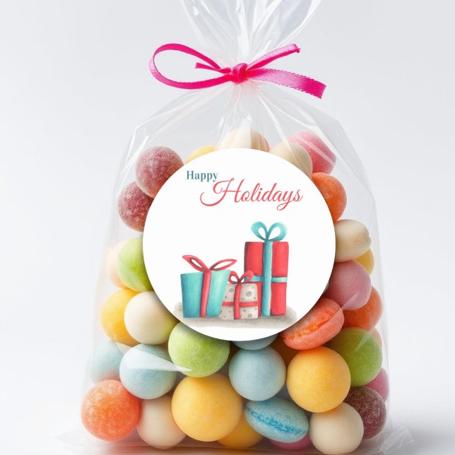 Happy vacances autocollants avec cadeaux d'affaire (Créateur téléchargé)