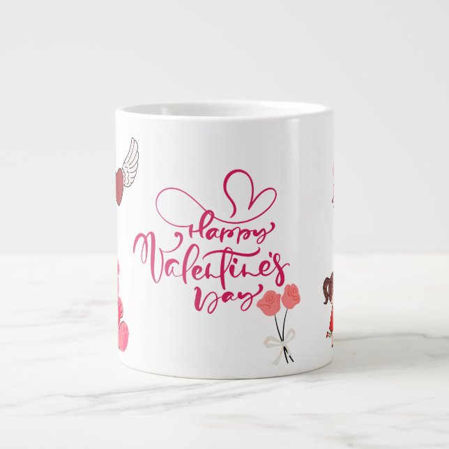 Happy Valentine’s Day Cute Teddy Bear Mug (Devant)