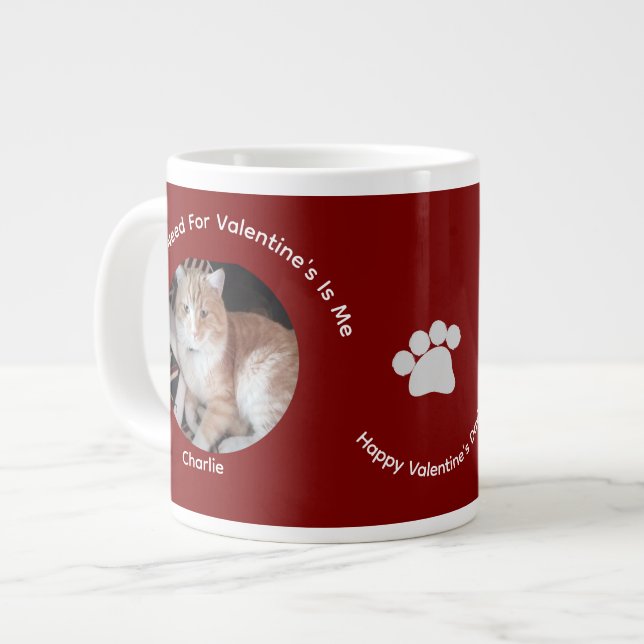 Happy Valentine's Cat Photo Love Specialty Mug (Devant gauche)