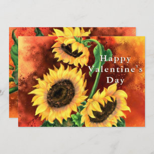 Happy Valentine's Day Card - Three Sunflowers