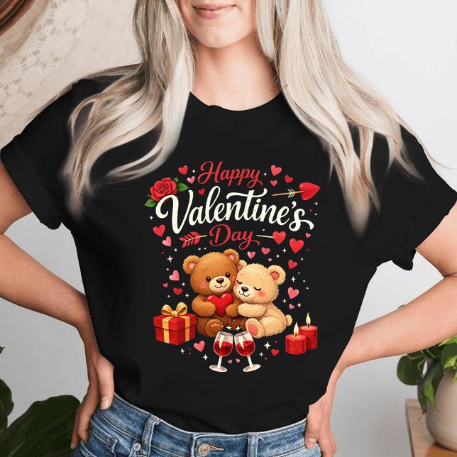 Happy Valentine's Day T-Shirt | Cute Bear Couple (Créateur téléchargé)